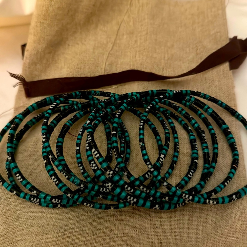 Set of 11 Lee Angel bangles.
